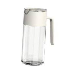 Clear Glass Pitcher with White Lid and Handle